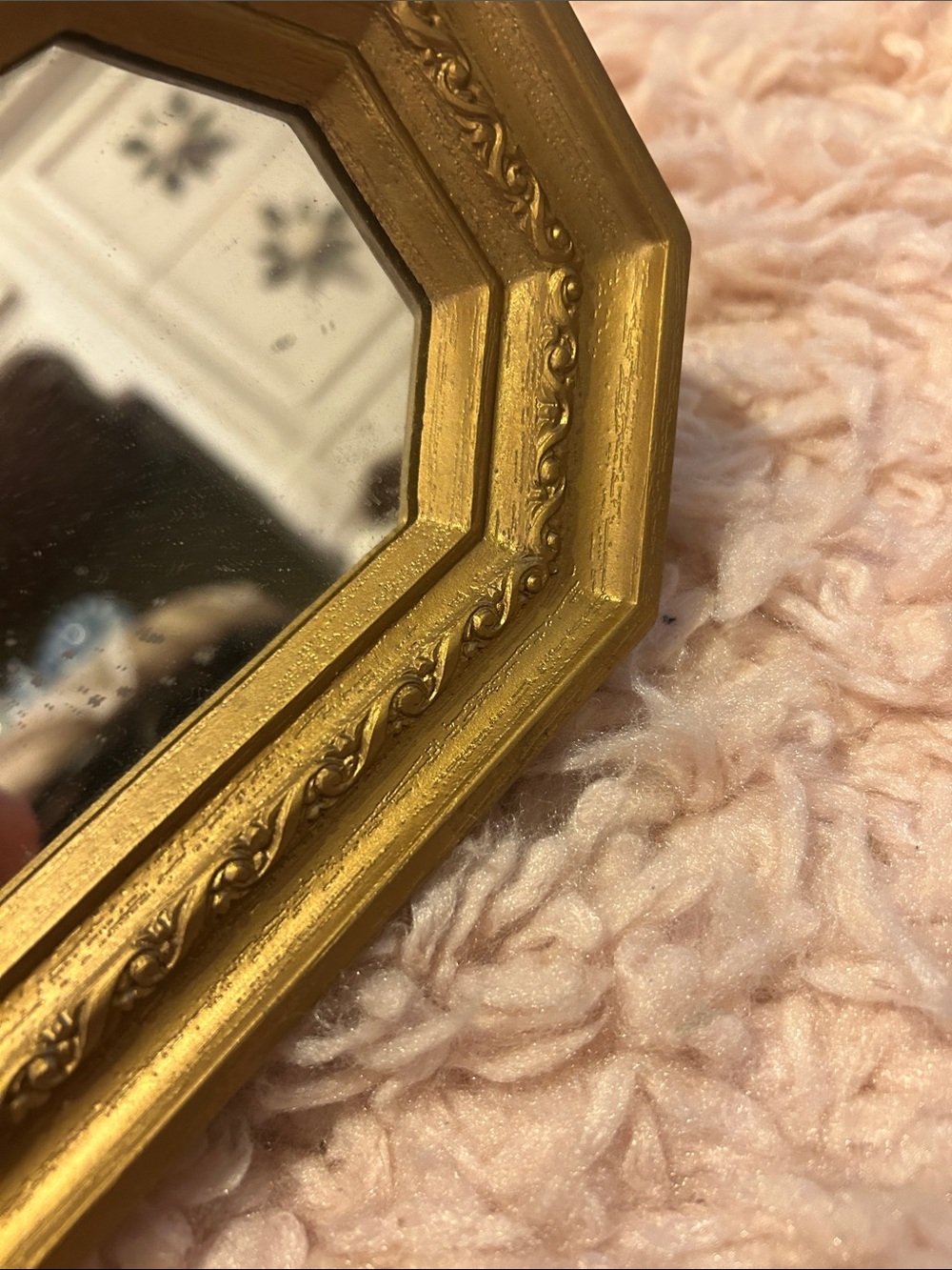 Vintage sirroco Gold Octagonal Edge Wall Mirrors - Decorative Home Wall Decor - Picture 4 of 4